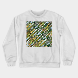 African Wildlife Stripe Collage Green Crewneck Sweatshirt